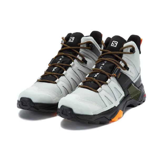 3 - Треккинговая обувь Salomon X Ultra 4 MID Gore-Tex (водонепроницаемые). Lunar rock / Magnet. Размер 40
