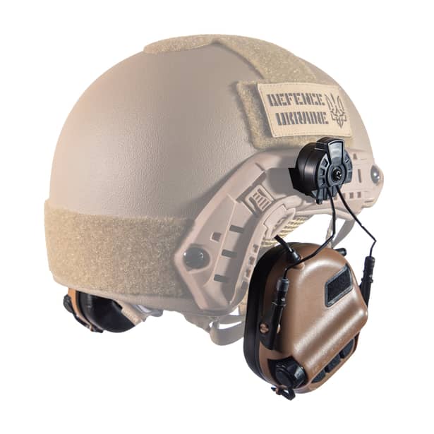 5 - Активні тактичні навушники з мікрофоном Earmor M32H MOD3 Helmet Version Койот