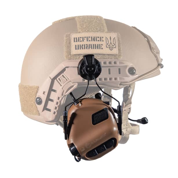 4 - Активні тактичні навушники з мікрофоном Earmor M32H MOD3 Helmet Version Койот