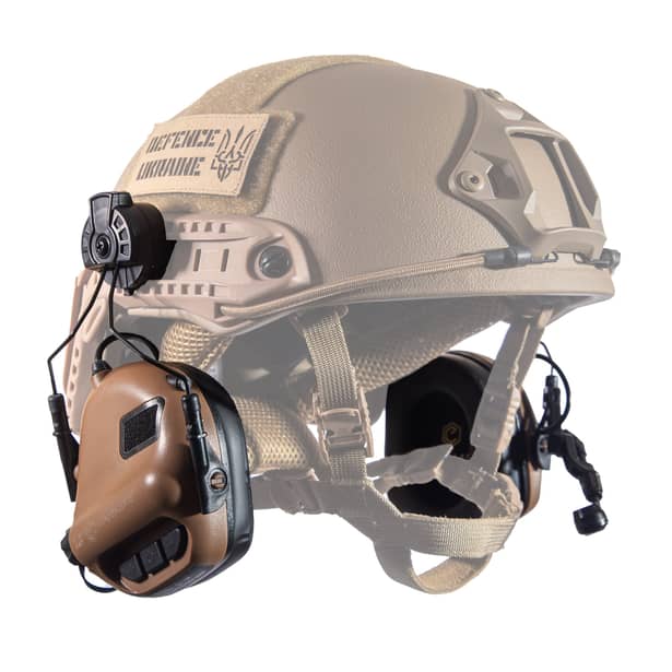 3 - Активні тактичні навушники з мікрофоном Earmor M32H MOD3 Helmet Version Койот