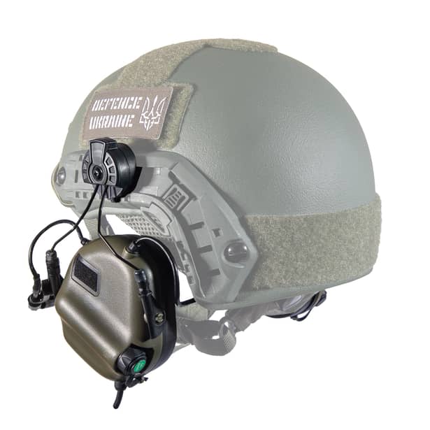 6 - Активные тактические наушники с микрофоном Earmor M32H MOD3 Helmet Version Олива