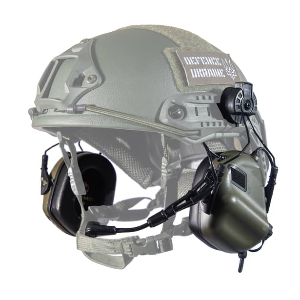 1 - Активные тактические наушники с микрофоном Earmor M32H MOD3 Helmet Version Олива