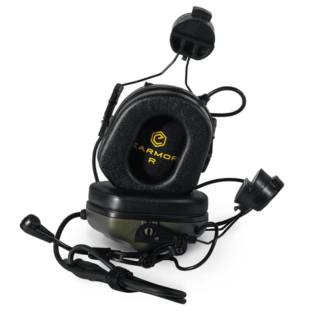 2 - Активные тактические наушники с микрофоном Earmor M32H MOD3 Helmet Version Олива