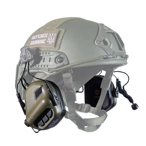 3 - Активные тактические наушники с микрофоном Earmor M32H MOD3 Helmet Version Олива
