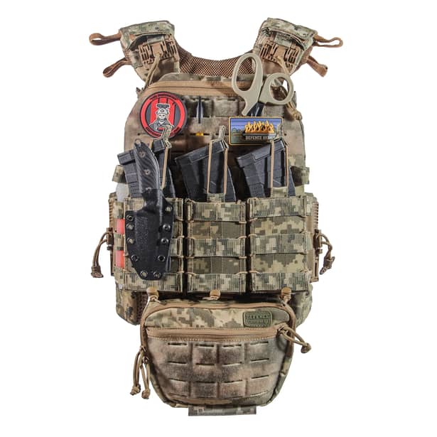 15 - Плитоноска TUR PRO (Комплект) с системой быстрого сброса. Molle. Цвет Пиксель. Размер L/XL.