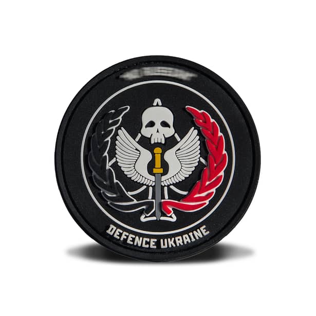 1 - ПВХ Патч (шеврон) TASK FORCE 141 DEFENCE UKRAINE. чёрный