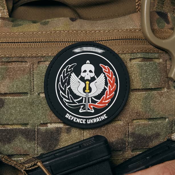 3 - ПВХ Патч (шеврон) TASK FORCE 141 DEFENCE UKRAINE. чёрный