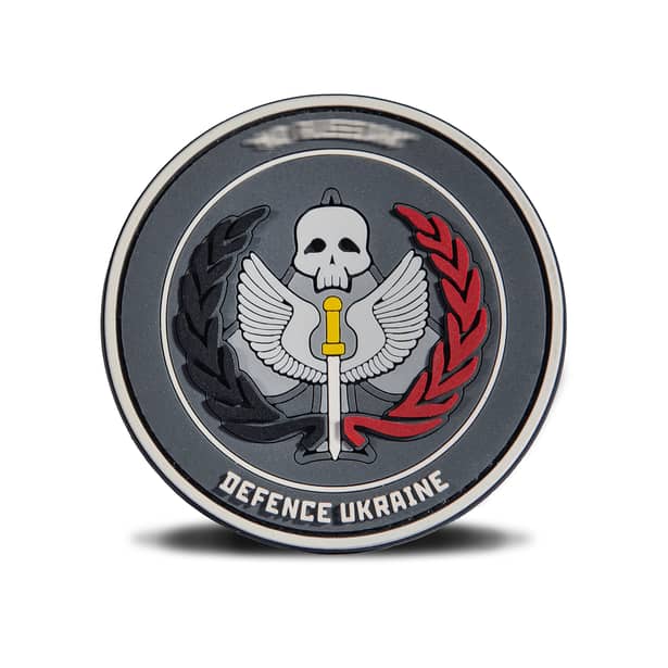 1 - ПВХ Патч (шеврон) “TASK FORCE 141” DEFENCE UKRAINE. Сірий