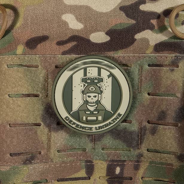 3 - ПВХ Патч (шеврон) GHOST NO RU DEFENCE UKRAINE. Олива