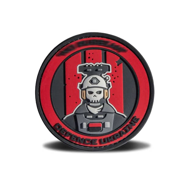 1 - ПВХ Патч (шеврон) «GHOST NO RU» DEFENCE UKRAINE. Красный