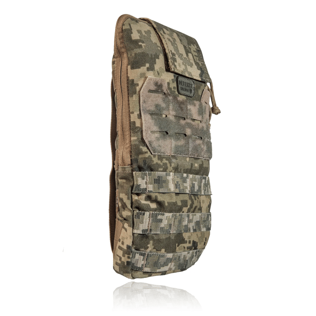 3 - Тактичний Рюкзак-Підсумок під Гідратор на 2 л. Кріплення Molle. Cordura 1000D. Піксель