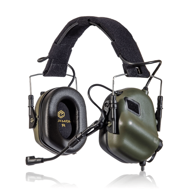 1 - Активні тактичні навушники з мікрофоном Earmor M32 MOD3 Helmet Version Олива