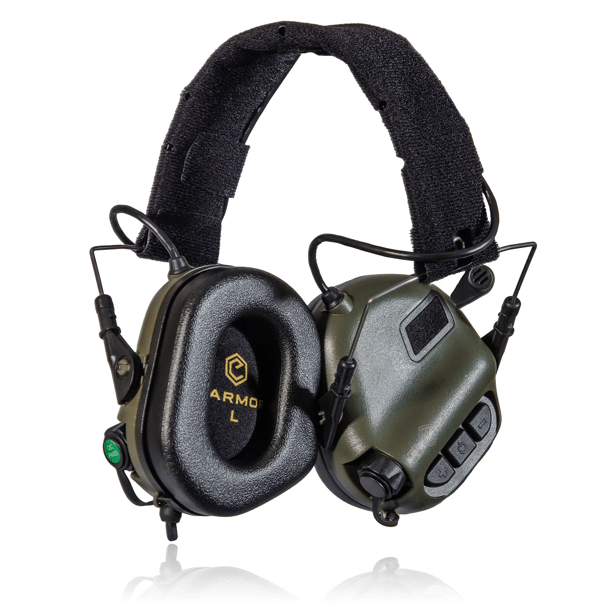 7 - Активні тактичні навушники з мікрофоном Earmor M32 MOD3 Helmet Version Олива