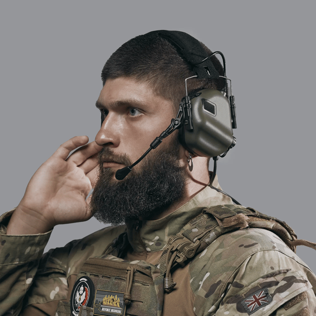 3 - Активні тактичні навушники з мікрофоном Earmor M32 MOD3 Helmet Version Олива