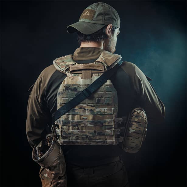 4 - Плитоноска TUR PRO Скелетон с системой быстрого сброса. Molle. Цвет Мультикам.