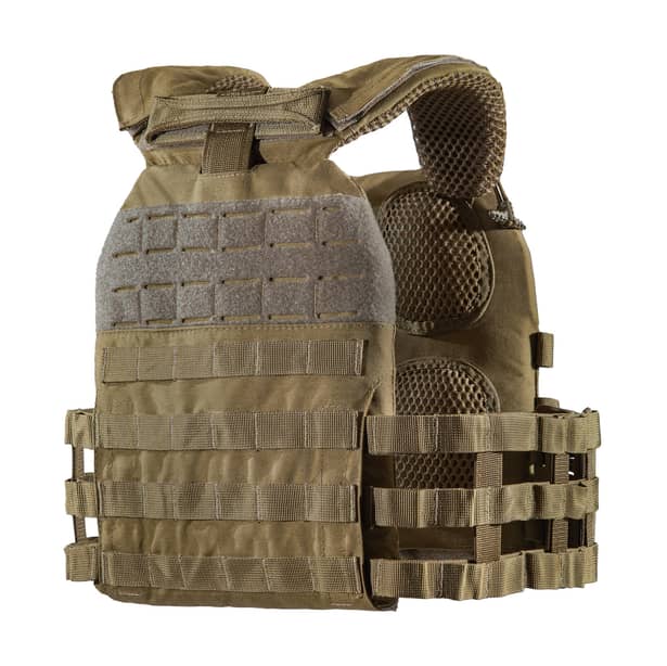 14 - Плитоноска TUR PRO с системой быстрого сброса. Molle. 3 подсумка для AK/AR. Цвет Койот.