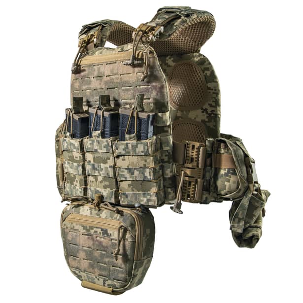 1 - Плитоноска TUR PRO (Комплект) с системой быстрого сброса. Molle. Цвет Пиксель.
