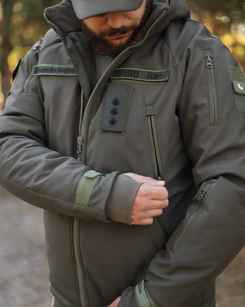 15 - Куртка тактическая Softshell ХАНТЕР. Осень-Весна Олива. Размер S (40-42)