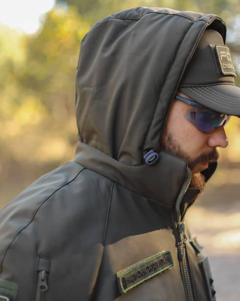 18 - Куртка тактическая Softshell ХАНТЕР. Осень-Весна Олива. Размер S (40-42)