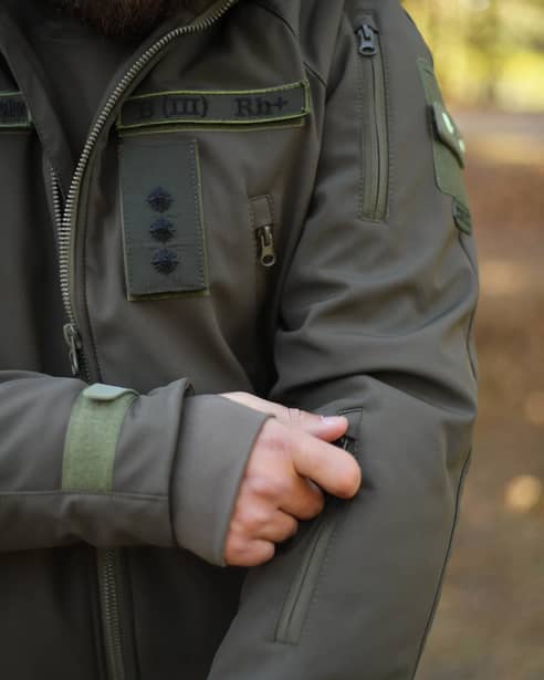 14 - Куртка тактическая Softshell ХАНТЕР. Осень-Весна Олива. Размер S (40-42)