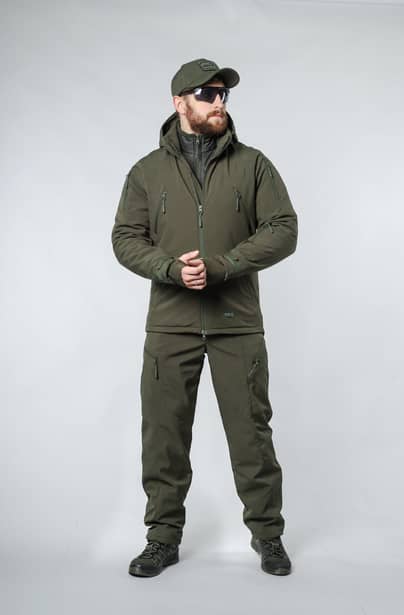 3 - Куртка тактическая Softshell ХАНТЕР. Осень-Весна Олива. Размер S (40-42)