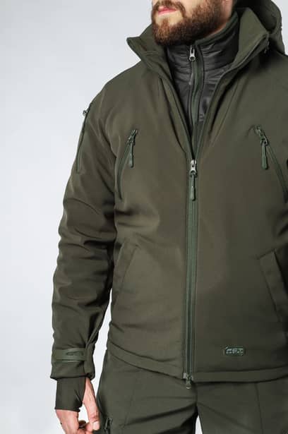 4 - Куртка тактическая Softshell ХАНТЕР. Осень-Весна Олива. Размер S (40-42)