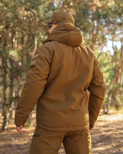 5 - Куртка тактическая Softshell ХАНТЕР. Осень-Весна Койот. Размер S (40-42)
