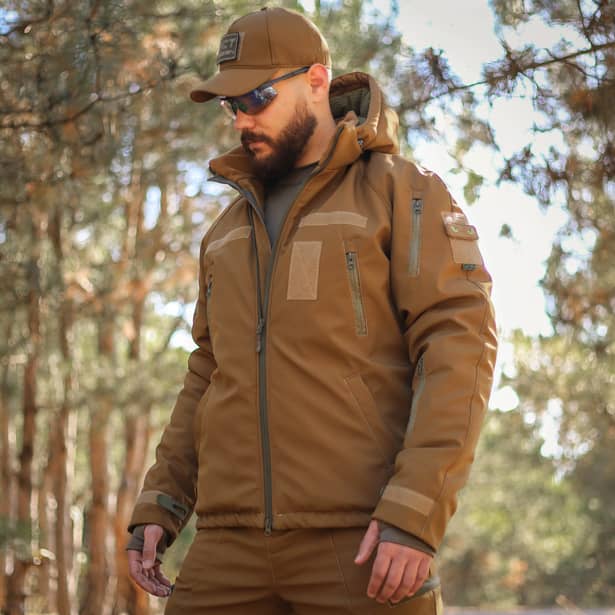 6 - Куртка тактическая Softshell ХАНТЕР. Осень-Весна Койот. Размер S (40-42)