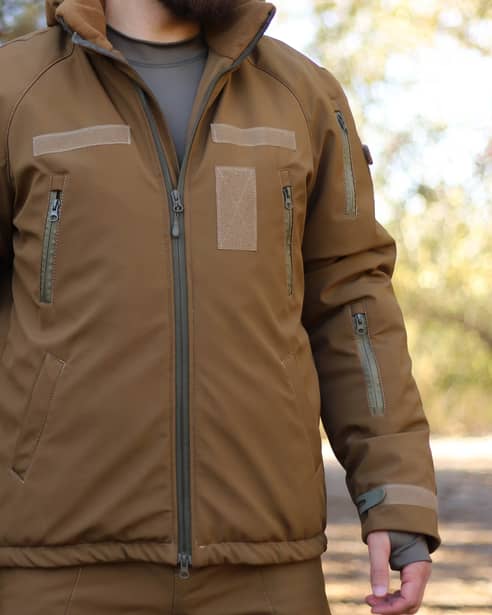12 - Куртка тактическая Softshell ХАНТЕР. Осень-Весна Койот. Размер S (40-42)