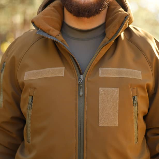 15 - Куртка тактическая Softshell ХАНТЕР. Осень-Весна Койот. Размер S (40-42)