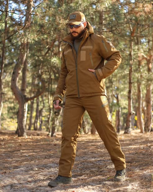 3 - Куртка тактическая Softshell ХАНТЕР. Осень-Весна Койот. Размер S (40-42)
