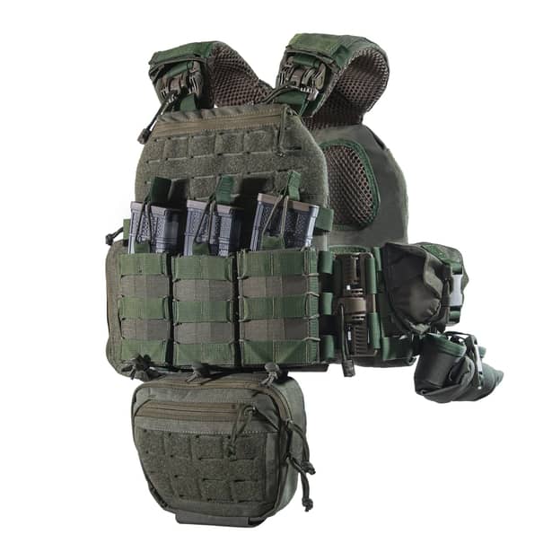 1 - Плитоноска TUR PRO (Комплект) с системой быстрого сброса. Molle. Цвет Олива.