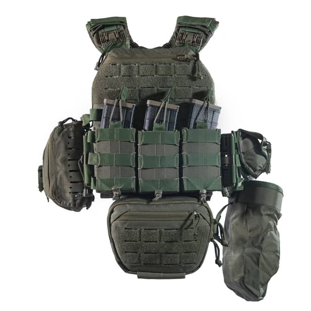 18 - Плитоноска TUR PRO (Комплект) с системой быстрого сброса. Molle. Цвет Олива.