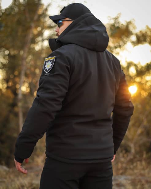 9 - Куртка тактична Softshell ХАНТЕР. Осінь-Весна Чорний. Розмір S (40-42)