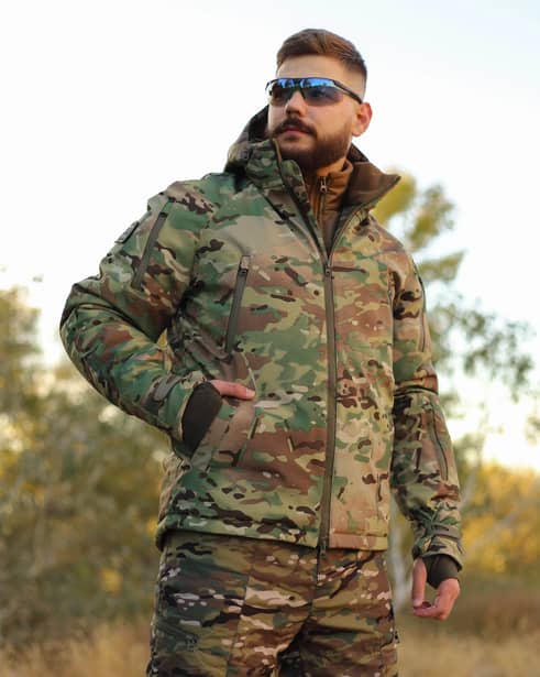 2 - Куртка тактическая Softshell ХАНТЕР. Осень-Весна Мультикам. Размер S (40-42)
