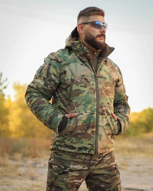 6 - Куртка тактическая Softshell ХАНТЕР. Осень-Весна Мультикам. Размер S (40-42)