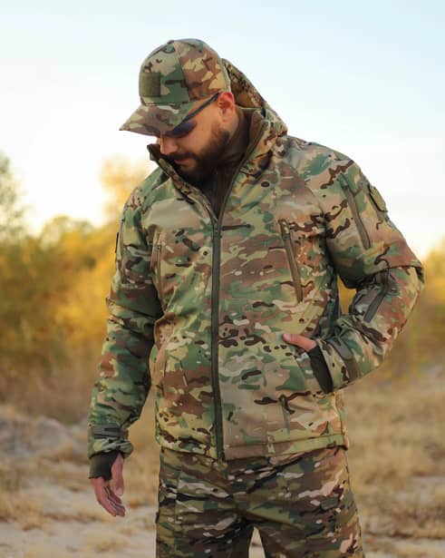 5 - Куртка тактическая Softshell ХАНТЕР. Осень-Весна Мультикам. Размер S (40-42)