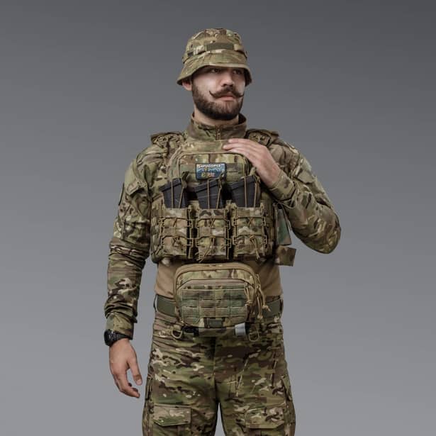 3 - Одинарный пластиковый подсумок под магазины AK\AR. Cordura 1000D. Molle. Мультикам