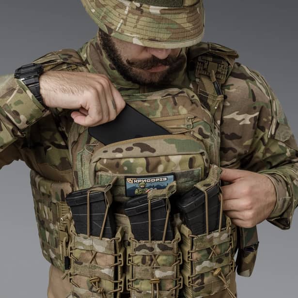 5 - Одинарный пластиковый подсумок под магазины AK\AR. Cordura 1000D. Molle. Мультикам