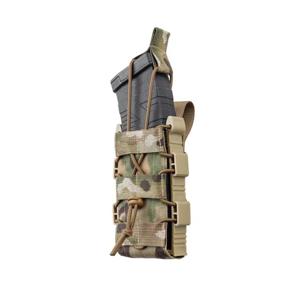 1 - Одинарный пластиковый подсумок под магазины AK\AR. Cordura 1000D. Molle. Мультикам