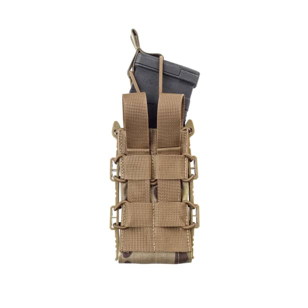 2 - Одинарный пластиковый подсумок под магазины AK\AR. Cordura 1000D. Molle. Мультикам