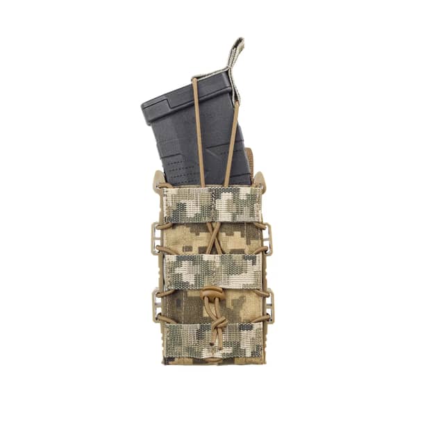 6 - Одинарный пластиковый подсумок под магазины AK\AR. Cordura 1000D. Molle. Пиксель