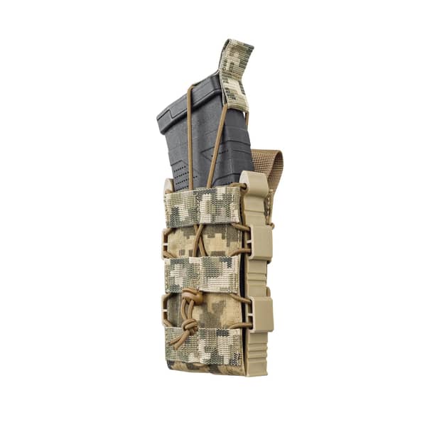 1 - Одинарный пластиковый подсумок под магазины AK\AR. Cordura 1000D. Molle. Пиксель