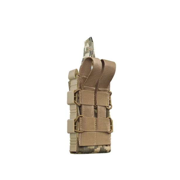 8 - Одинарный пластиковый подсумок под магазины AK\AR. Cordura 1000D. Molle. Пиксель