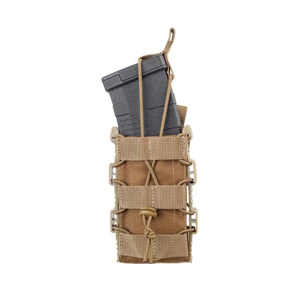 5 - Одинарный пластиковый подсумок под магазины AK\AR. Cordura 1000D. Molle. Койот