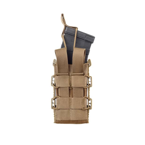 2 - Одинарный пластиковый подсумок под магазины AK\AR. Cordura 1000D. Molle. Койот