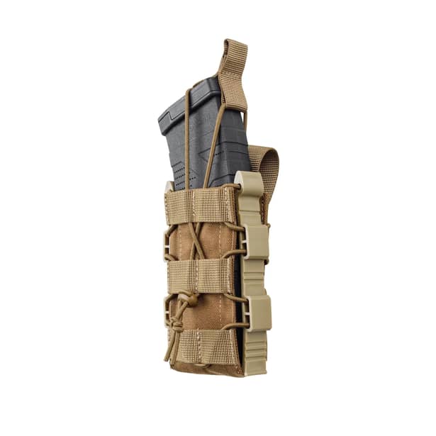 1 - Одинарный пластиковый подсумок под магазины AK\AR. Cordura 1000D. Molle. Койот
