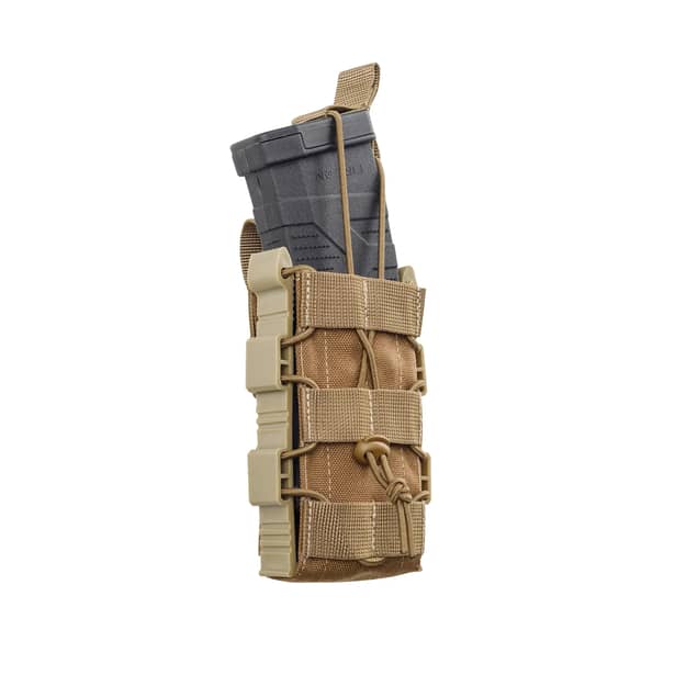 6 - Одинарный пластиковый подсумок под магазины AK\AR. Cordura 1000D. Molle. Койот