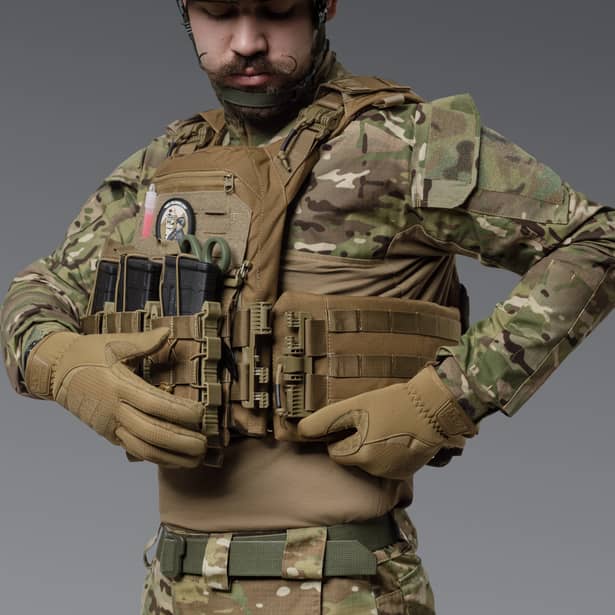 4 - Одинарный пластиковый подсумок под магазины AK\AR. Cordura 1000D. Molle. Койот