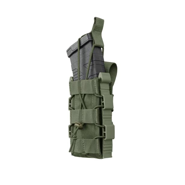 1 - Одинарний пластиковий підсумок під магазини AK\AR. Cordura 1000D. Molle. Олива
